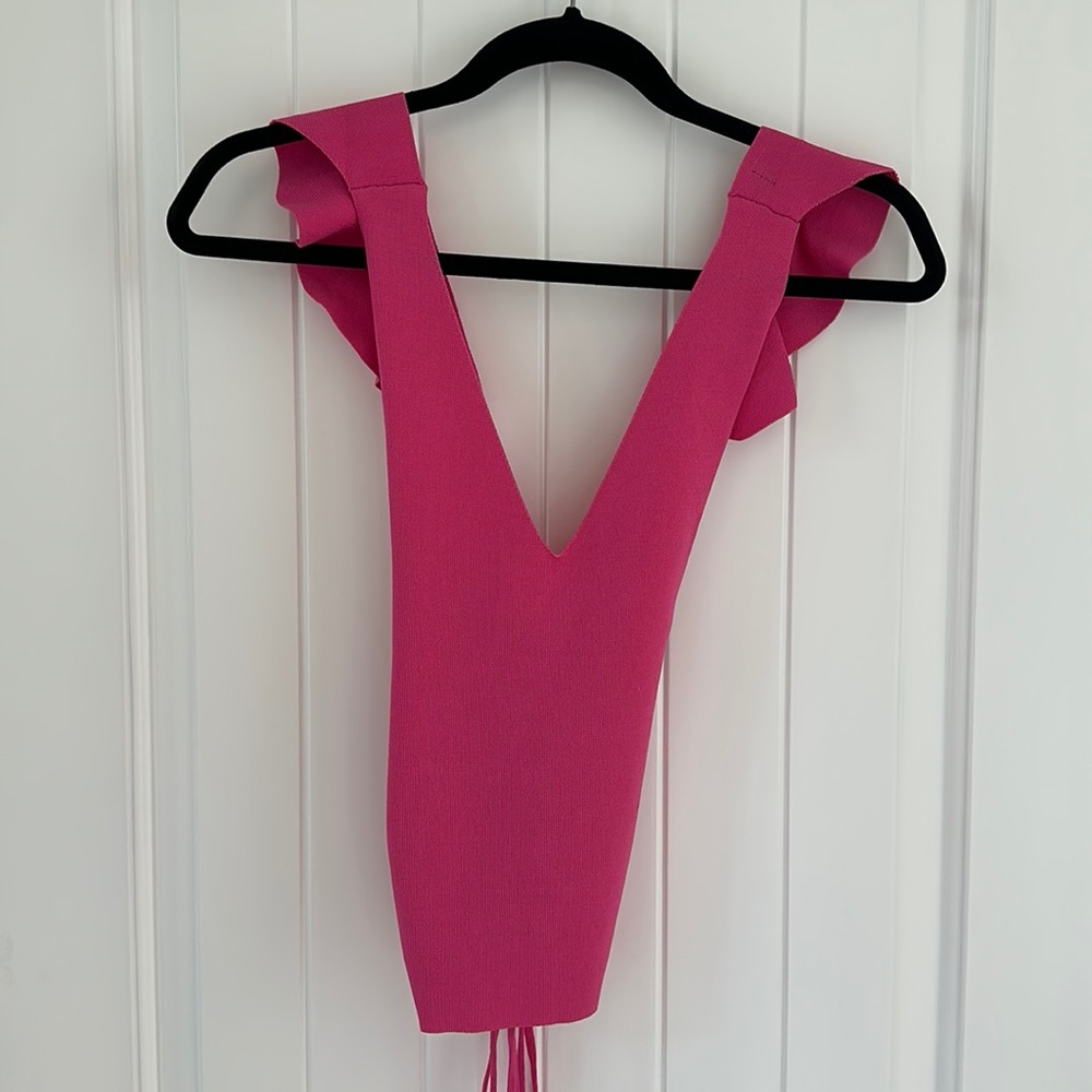 Pink Tie Crop Top